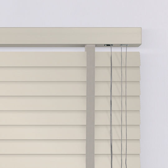 Elite Blinds 805602 Wooden Blinds in Ecru Color Width 100cm Height 100cm