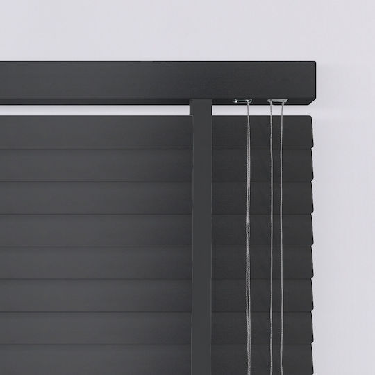 Elite Blinds 805221 Wooden Blinds in Black Colour P100xH100cm