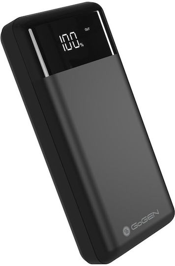 GoGEN Power Bank 30000mAh με 2 Θύρες USB-A και Θύρα USB-C Μαύρο