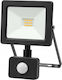 Germina Waterproof LED Flood Light 10W Natural White 4000K with Motion Sensor IP44