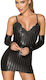 Noir Handmade Powerwetlook Minidress Dress Black