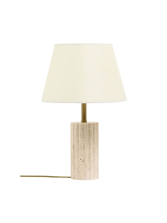 Opviq Astra Table Lamp for E27 Fitting with Beige Shade and Base