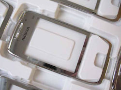 Nokia E66 Front Cover White Steel Original Nokia E66 Front Cover White Steel Original