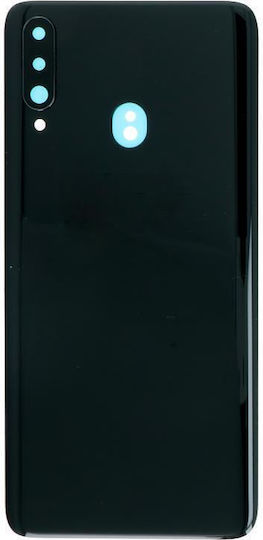 Капак За Батерия Samsung A207f Galaxy A20s + Лепило + Камерен Обектив Черен Оригинален