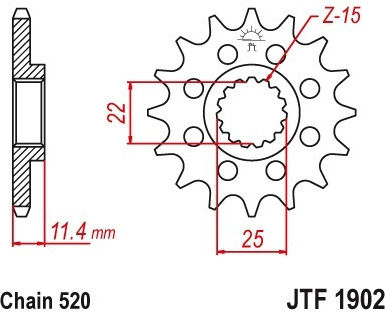 Front Sprocket 1902.17 Fe 1252.17 1252 17 18nc Pbr