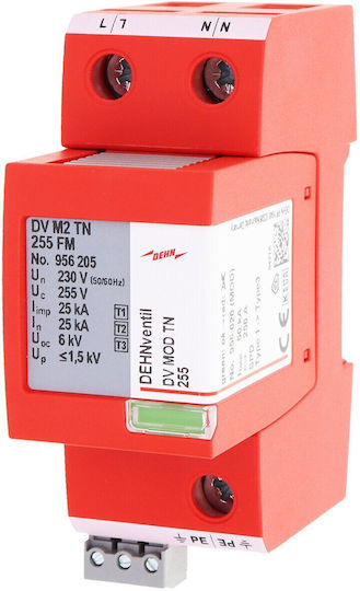 Surge Arrester Type T1+t2+t3 25ka 2p Network Tn Dehnventil M2 Tn 255 Fm 956205