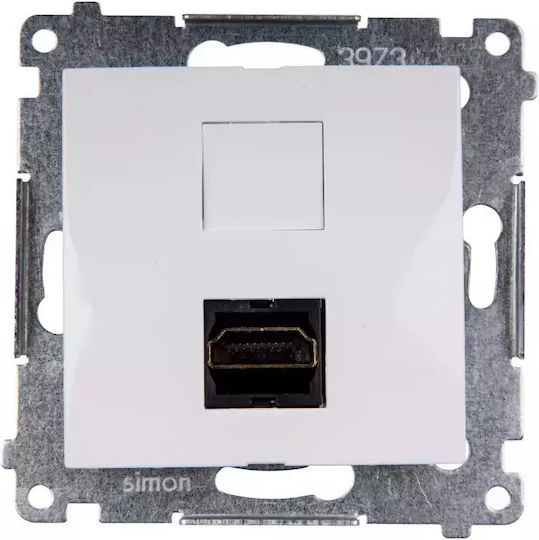 Kontakt-Simon HDMI Steckdose in Weißer Farbe DGHDMI.01/11