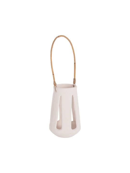 Freebox Rattan Tabletop Lantern White 10x10cm