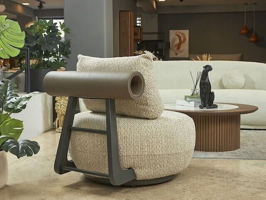 Veluso Drehbarer Sessel Beige 85x45x87cm