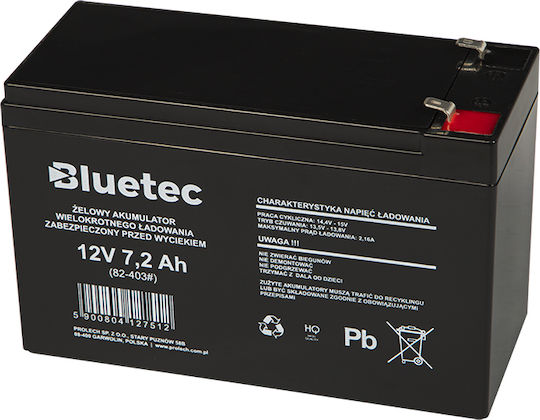82-403# Yellow Battery 12v 7.2ah Bluetec