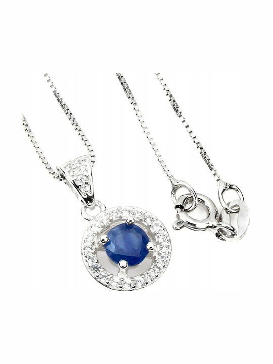 925 Necklace Blue Sapphire Kanchanaburi Topaz