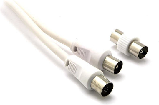 G&BL Cablul Antenă Coaxial Masculin - Coaxial Feminin Alb 10m 66271 1 Bucată