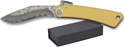 Albainox Damask Yellow Pocket Knife