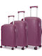 Amber Forecast Hard Travel Suitcases Purple with 4 Wheels Set of 3 Pieces