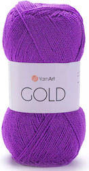 YarnArt Gold Μεταλλικό Μεικτό Μωβ 100gr