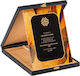 Crystal Vertical Award Orange Design & Box 18x24cm Code Pb-1207
