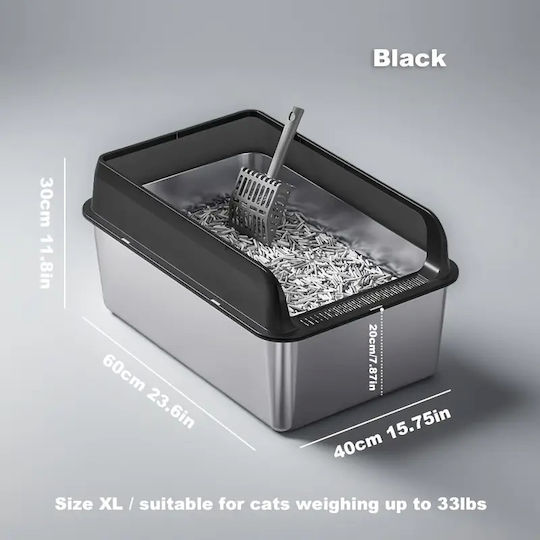 MrZoo Cat Toilet Black L40 x W35 x H30cm