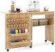 Costway Dulap Birou De Cusut Pliabil Multifuncțional Design Rustic Jv11552na