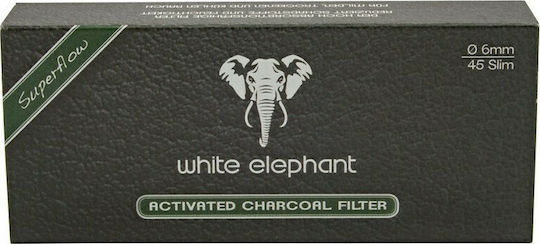 White Elephant Rohr-Filter Aktivkohle 6mm 45Stücke