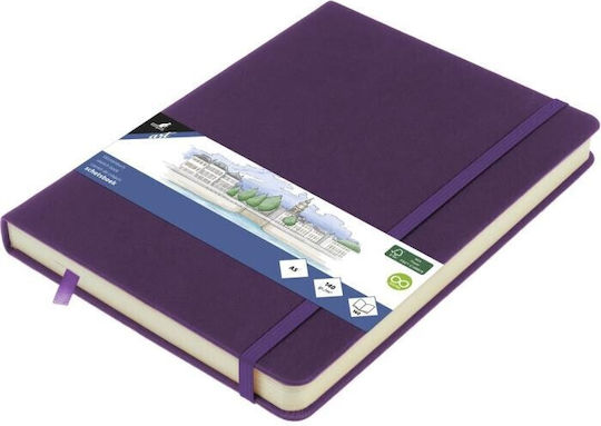 Sketchbook Α5 Purple Heart 140gr 160σελ Λαστιχο Σκληρο Εξωφυλλο Kangaro