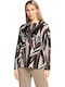 Women's Long Sleeve Sweater with V-Neck Black