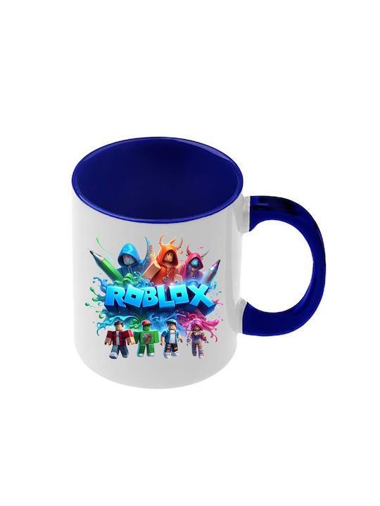Roblox Tasse Dunkelblaue Griff Innenseite