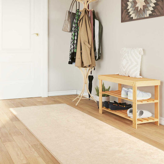 vidaXL Rutschfest Wohnzimmer Teppich Rechteckig Cremfarben 250x80cm