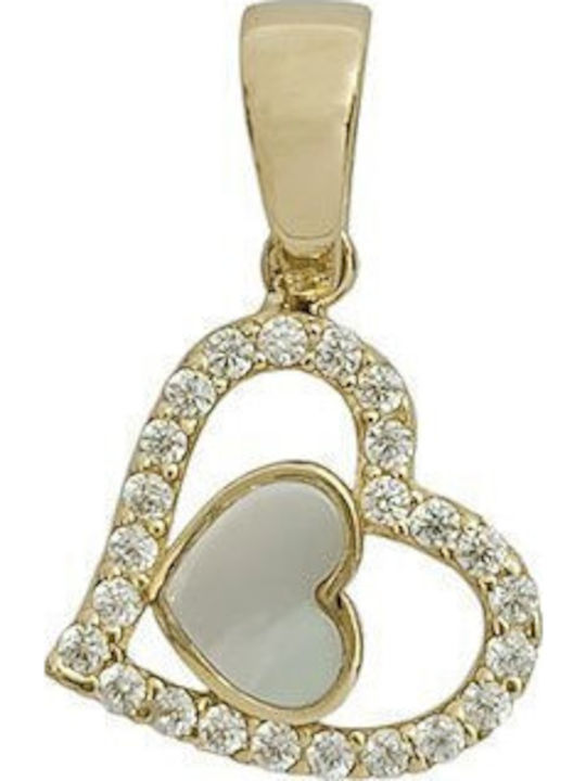 Charm Talisman Heart in 14K White Gold
