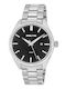 3Guys Men's Battery Watch with Silver Metal Bracelet