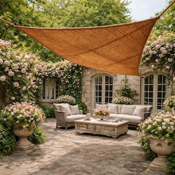 Showood Triangle Brown Shade Sail With Hoop 4x1x1m