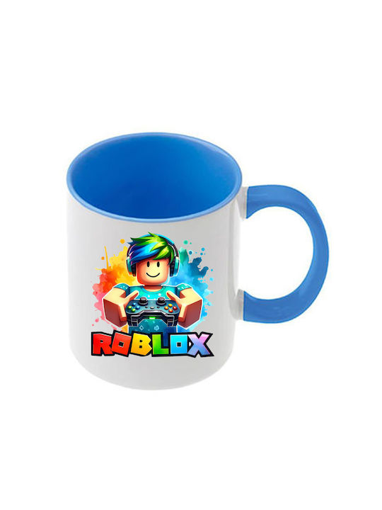 Roblox Tasse Blau Mit Griff Innen