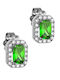 Ioannis Kosmima Stud Earrings from 14K White Gold with Green Stones