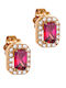 Ioannis Kosmima Ohrringe Stecknadelverschluss aus Rosa Gold 14K mit Steinen Rosa