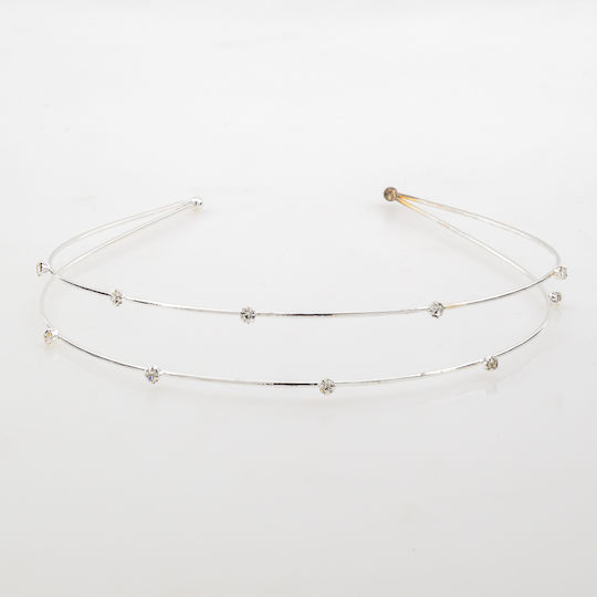Elegante Doppelstirnband Kristalle Abendveranstaltungen Silber