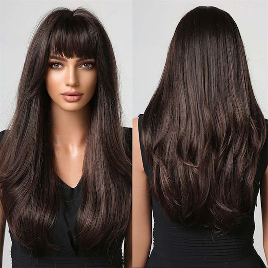 Animis Beauty Perucă Cu Păr Sintetic În Castaniu Închis 70cm