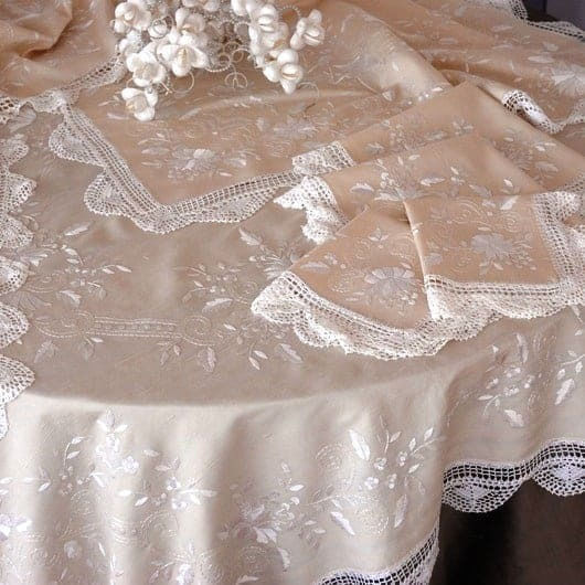 Măsuță În Carouri Mătăsoasă Set 5 Bucăți Albastre 125x125 cm