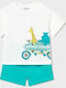 Kids Set with Shorts Summer 2 Pieces Turquoise