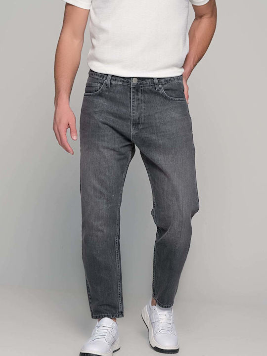 Men's Elastic Jeans Pants with Relaxed Straight Fit Anthracite