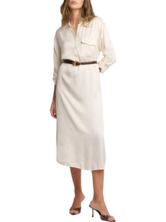 Midi Dress Long Sleeve Latte-Panna