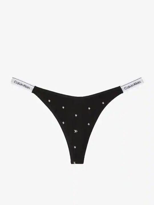 Calvin Klein Damen-String Schwarz