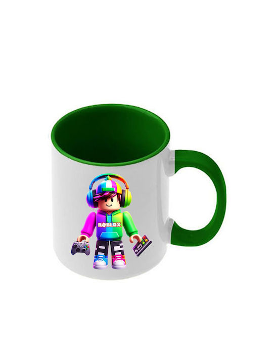 Roblox Tasse Dunkelgrüne Griffe Innenseite