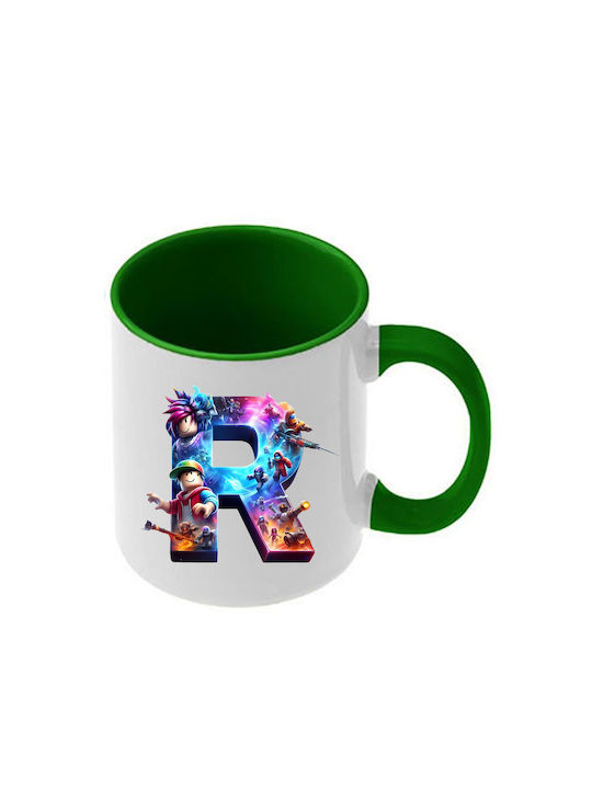 Roblox Tasse Dunkelgrüne Griffe Innenseite
