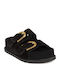 Leather Women's Flat Sandals Black