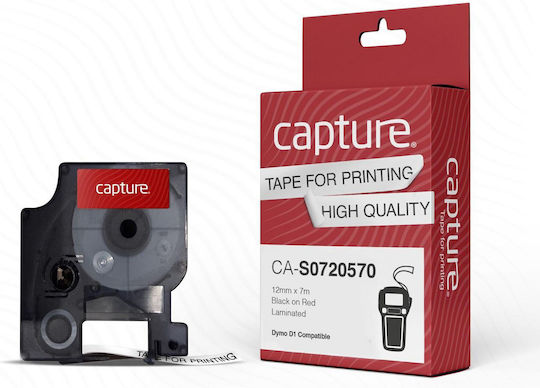Capture Etikettendrucker-Band 7m x 12mm in Schwarz Farbe