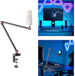 Lumi Slim Microphone Boom Arm Full Motion Desktop Table Mic Holder Stand Arm Clamp Mount Content Creator Lumi Slim Microphone Boom Arm Full Motion Desktop Table Mic Holder Stand Arm Clamp Mount Content Creator
