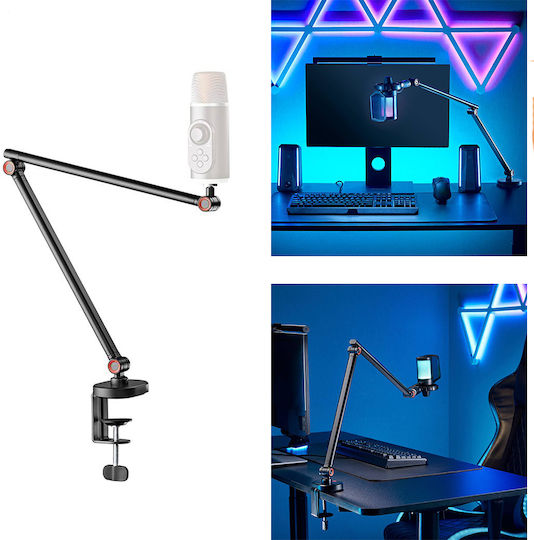 Lumi Slim Microphone Boom Arm Full Motion Desktop Table Mic Holder Stand Arm Clamp Mount Content Creator