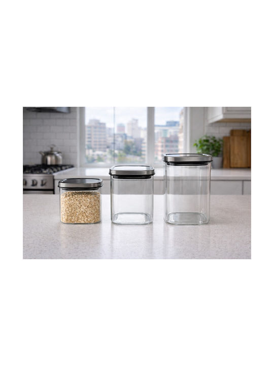 Galifas General Use Jar with Airtight Lid Glass Transparent 1000ml 1Piece