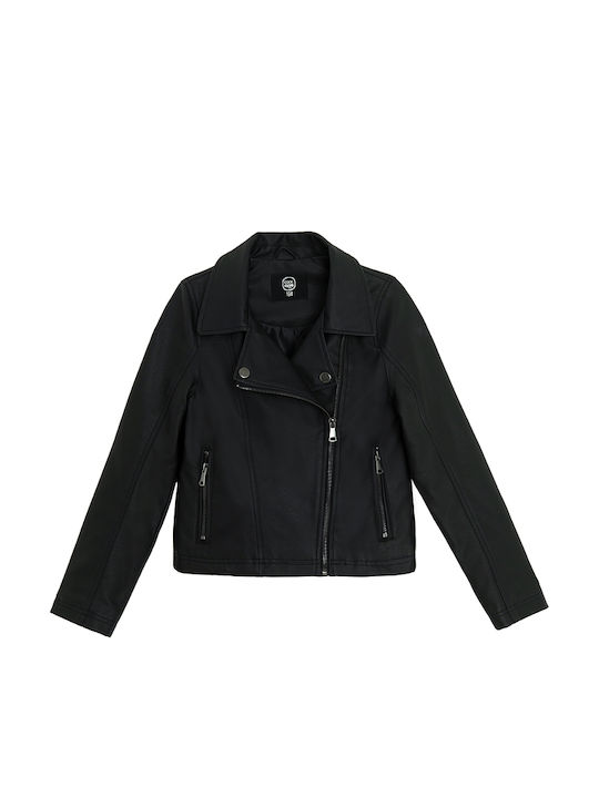 Kinder Lederjacke Schwarz