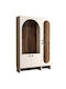 Έπιπλο Εισόδου Cream-walnut 135x37x200.6εκ.