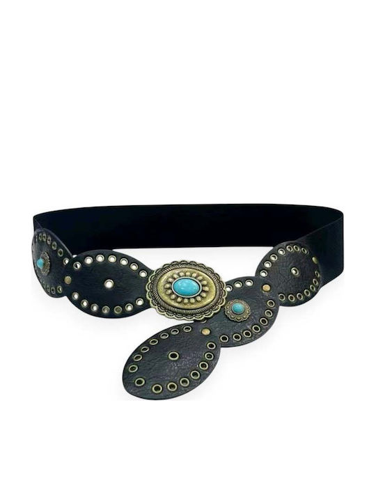 Elastic Black Women's Belt